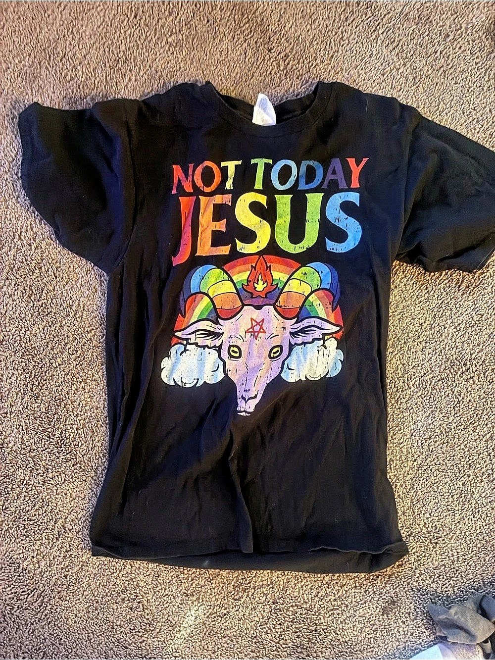 Not Today Jesus Graphic Tee in Black
